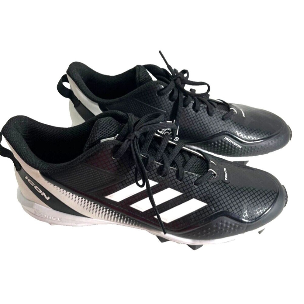 Adidas Men's Icon 7 Size 13 MD Rubber Cleats Baseball Shoes Black White